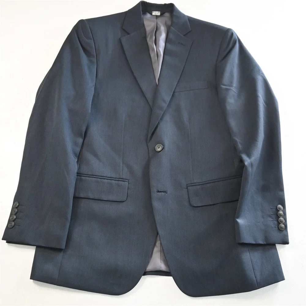 Haggar 38R 32x32 Blue Tailored Fit Travel Performance Mens Jacket Pants Suit